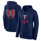 Minnesota Twins Women's Personalized Name & Number Fastball Pullover Hoodie Navy