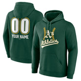 Athletics Personalized Name & Number Fastball Pullover Hoodie Green