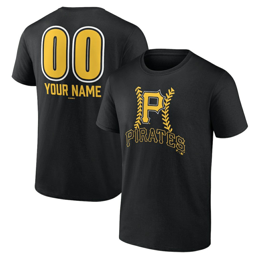 Pittsburgh Pirates Personalized Name & Number Fastball T-Shirt Black