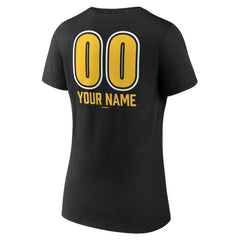 Pittsburgh Pirates Women's Personalized Name & Number Fastball V-Neck T-Shirt Black