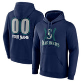 Seattle Mariners Personalized Name & Number Fastball Pullover Hoodie Navy