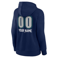 Seattle Mariners Women's Personalized Name & Number Fastball Pullover Hoodie Navy