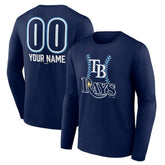 Tampa Bay Rays Personalized Name & Number Fastball Long Sleeve T-Shirt Navy
