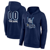 Tampa Bay Rays Women's Personalized Name & Number Fastball Pullover Hoodie Navy