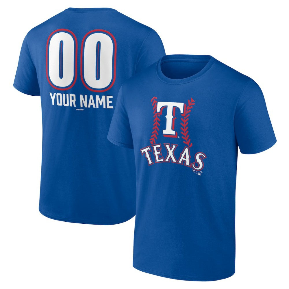 Texas Rangers Personalized Name & Number Fastball T-Shirt Royal