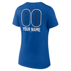 Toronto Blue Jays Women's Personalized Name & Number Fastball V-Neck T-Shirt Royal