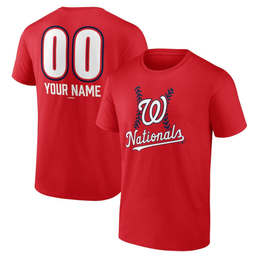 Washington Nationals Personalized Name & Number Fastball T-Shirt Red