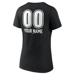 Los Angeles Dodgers Women's Personalized Name & Number Fastball V-Neck T-Shirt Black