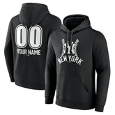 New York Yankees Personalized Name & Number Fastball Pullover Hoodie Black
