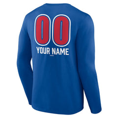 Philadelphia Phillies Personalized Name & Number Fastball Long Sleeve T-Shirt Royal