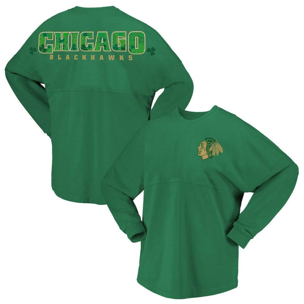 Chicago Blackhawks Fanatics Women's St. Patrick's Day Spirit Jersey T-Shirt - Kelly Green T-shirts