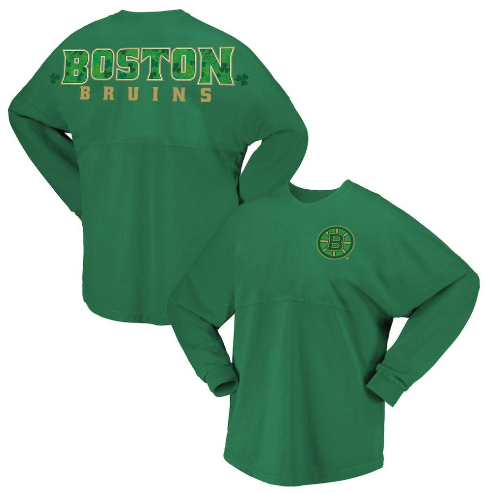 Boston Bruins Fanatics Women's St. Patrick's Day Spirit Jersey T-Shirt - Kelly Green T-shirts
