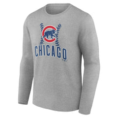 Chicago Cubs Personalized Name & Number Fastball Long Sleeve T-Shirt Gray