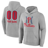 Philadelphia Phillies Personalized Name & Number Fastball Pullover Hoodie Gray