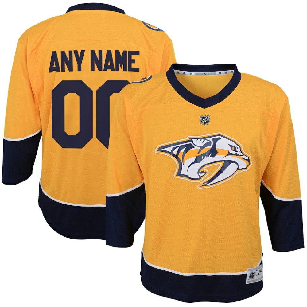 Nashville Predators Youth Home Replica Custom Jersey - Gold Jerseys