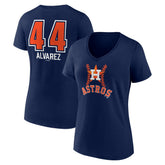 Yordan Alvarez Houston Astros Women's Fastball Player Name & Number V-Neck T-Shirt Navy