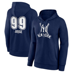 Aaron Judge New York Yankees Women's Fastball Player Name & Number Pullover Hoodie Navy