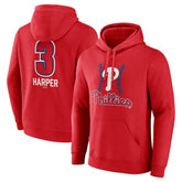 Bryce Harper Philadelphia Phillies Fastball Player Name & Number Pullover Hoodie Red