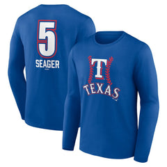 Corey Seager Texas Rangers Fastball Player Name & Number Long Sleeve T-Shirt Royal