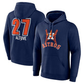 Jose Altuve Houston Astros Fastball Player Name & Number Pullover Hoodie Navy