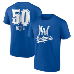Mookie Betts Los Angeles Dodgers Fastball Player Name & Number T-Shirt Royal