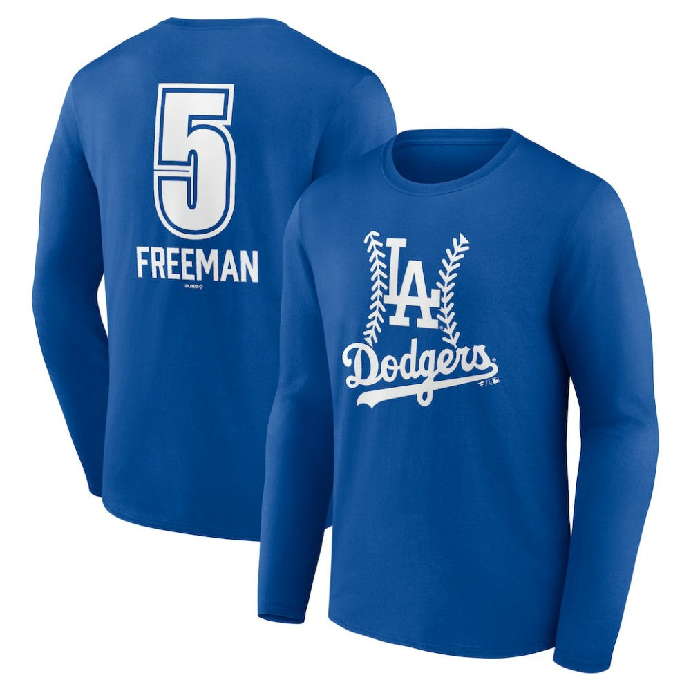 Freddie Freeman Los Angeles Dodgers Fastball Player Name & Number Long Sleeve T-Shirt Royal