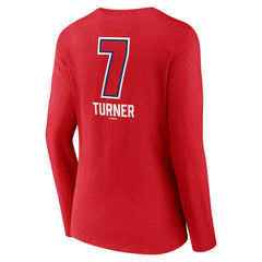 Trea Turner Philadelphia Phillies Women's Fastball Player Name & Number Long Sleeve V-Neck T-Shirt Red