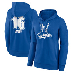 Will Smith Los Angeles Dodgers Women's Fastball Player Name & Number Pullover Hoodie Royal