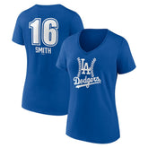 Will Smith Los Angeles Dodgers Women's Fastball Player Name & Number V-Neck T-Shirt Royal