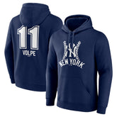 Anthony Volpe New York Yankees Fastball Player Name & Number Pullover Hoodie Navy
