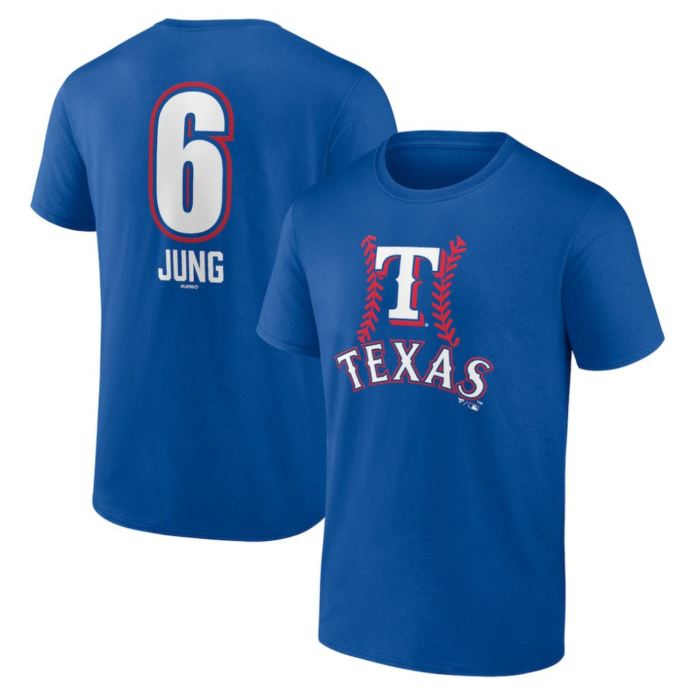 Josh Jung Texas Rangers Fastball Player Name & Number T-Shirt Royal