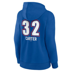 Evan Carter Texas Rangers Women's Fastball Player Name & Number Pullover Hoodie Royal