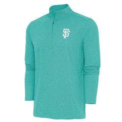 San Francisco Giants Antigua Hunk Quarter-Zip Top Heather Aqua