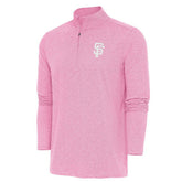 San Francisco Giants Antigua Hunk Quarter-Zip Top Pink