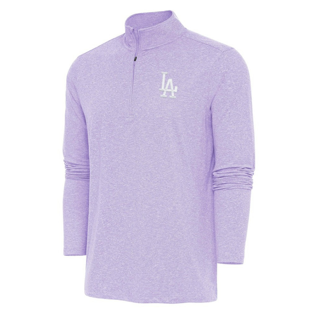 Los Angeles Dodgers Antigua Hunk Quarter-Zip Top Lavender