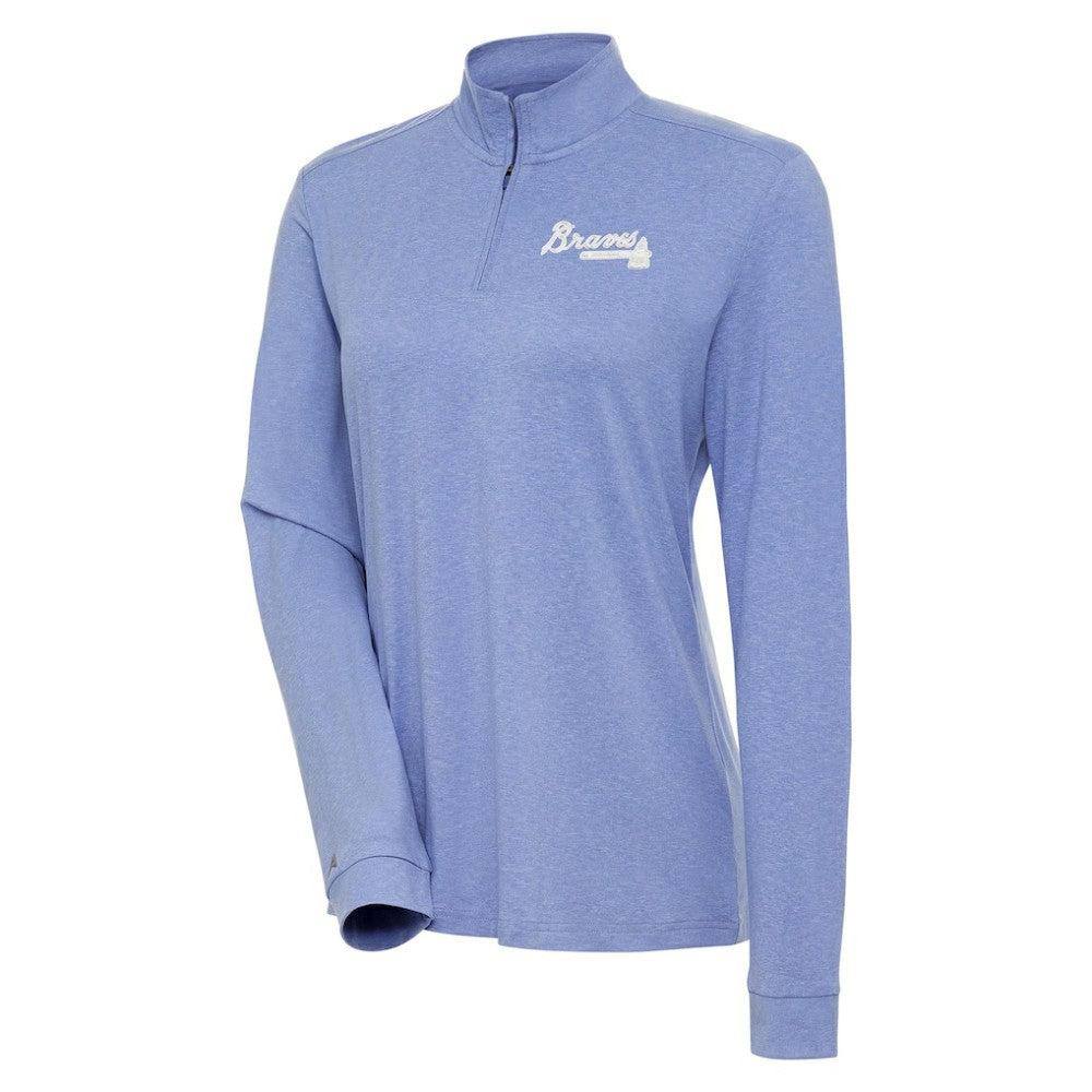 Atlanta Braves Antigua Women's Mentor Quarter-Zip Pullover Top Lavender