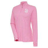 San Diego Padres Antigua Women's Mentor Quarter-Zip Pullover Top Pink