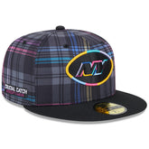 New York Jets New Era 2024 NFL Crucial Catch Plaid 59FIFTY Fitted Hat - Black on sale