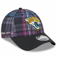 Jacksonville Jaguars New Era 2024 NFL Crucial Catch Plaid 9FORTY Adjustable Hat - Black online