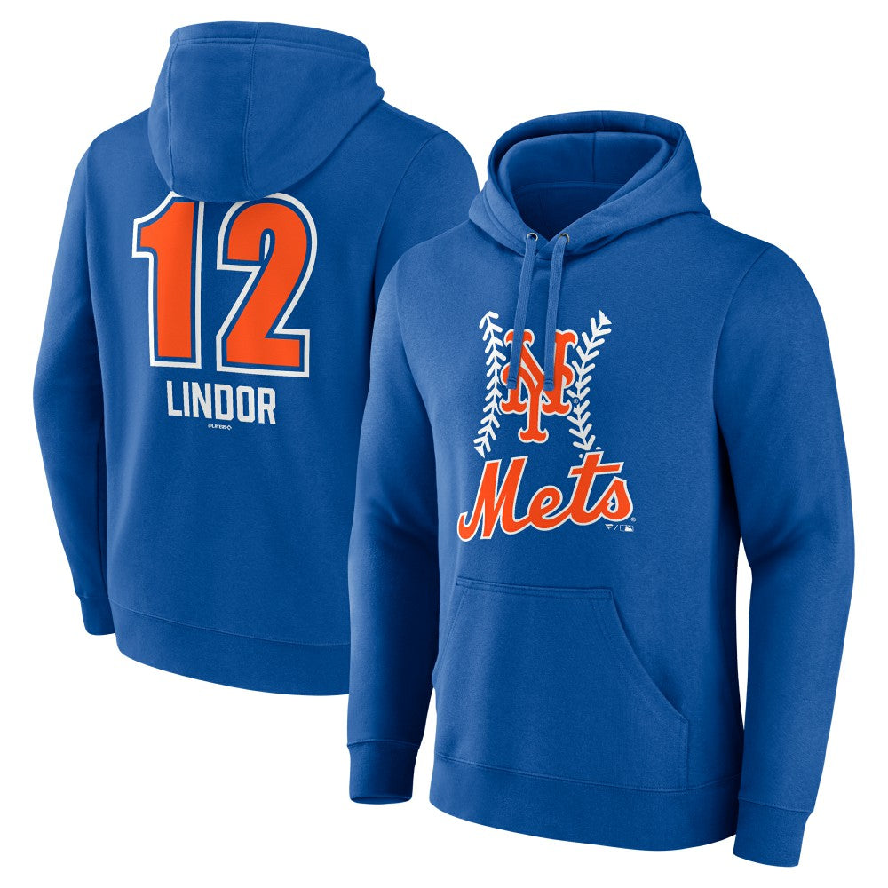 Francisco Lindor New York Mets Fastball Player Name & Number Pullover Hoodie Royal