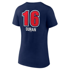 Jarren Duran Boston Red Sox Women's Fastball Player Name & Number V-Neck T-Shirt Navy