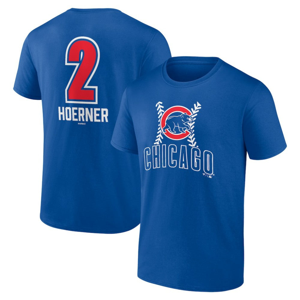 Nico Hoerner Chicago Cubs Fastball Player Name & Number T-Shirt Royal