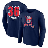 Triston Casas Boston Red Sox Fastball Player Name & Number Long Sleeve T-Shirt Navy