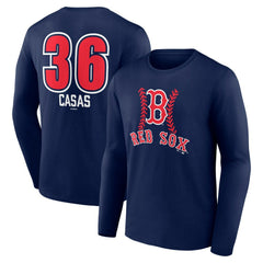Triston Casas Boston Red Sox Fastball Player Name & Number Long Sleeve T-Shirt Navy