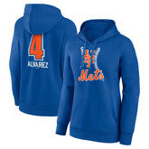 Francisco Alvarez New York Mets Women's Fastball Player Name & Number Pullover Hoodie Royal