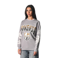Vegas Golden Knights The Wild Collective Unisex Tie-Dye Double Collar Pullover Sweatshirt - Gray Sweatshirts