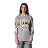 Boston Bruins The Wild Collective Unisex Tie-Dye Double Collar Pullover Sweatshirt - Gray Sweatshirts