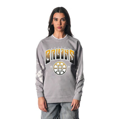 Boston Bruins The Wild Collective Unisex Tie-Dye Double Collar Pullover Sweatshirt - Gray Sweatshirts