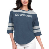 Dallas Cowboys Starter Women's Fullback Tri-Blend 3/4-Sleeve T-Shirt - Navy sale