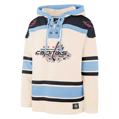Washington Capitals '47 Cherry Blossom Lacer Pullover Hoodie - Cream Hoodies